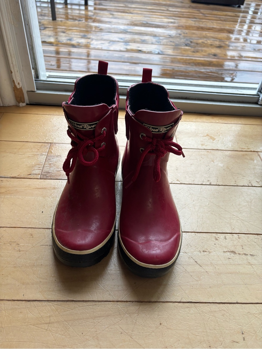 Sperry Burgundy Lace-Up Waterproof Rain Ankle Boots